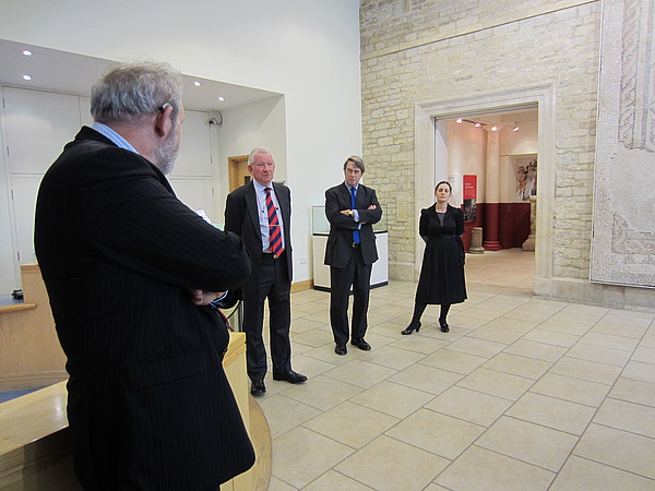 Stephen Clews, Cllr Birth, Philip Kay, Amanda Hart (Corinium Museum Curator)