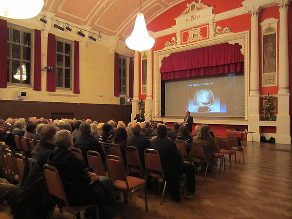 Professor Darvill chairs the questions after Professor Laurence's lecture